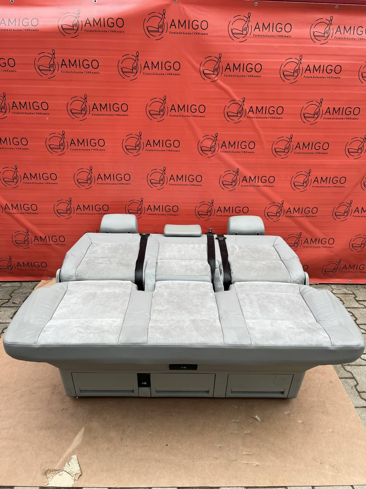 SET Driver passenger swivel Bench rear triple seat leather grey VW T5.1 T5 Multivan Caravelle