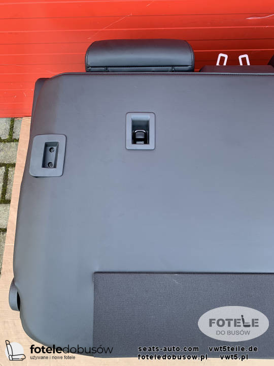 Bench rear triple seat VW T6 black leather SAVONA moonrock grey Multivan Caravelle t5