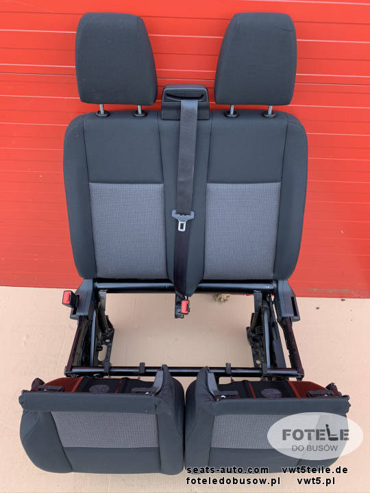Ford Transit Custom 2017-22 double front passenger bench black Quadrant RHD