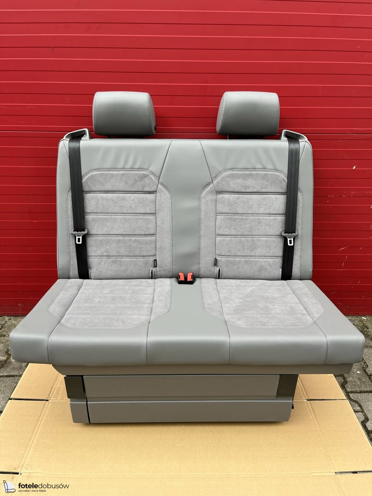 Bench rear double seat bed Leather Alcantara Grey VW T6.1 T6 T5 California