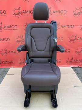 Seat single rear Mercedes V-class W447 Leather Nappa Maron Brown