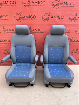 Driver passenger seat seats set VW T5 LLL blue Multivan Caravelle
