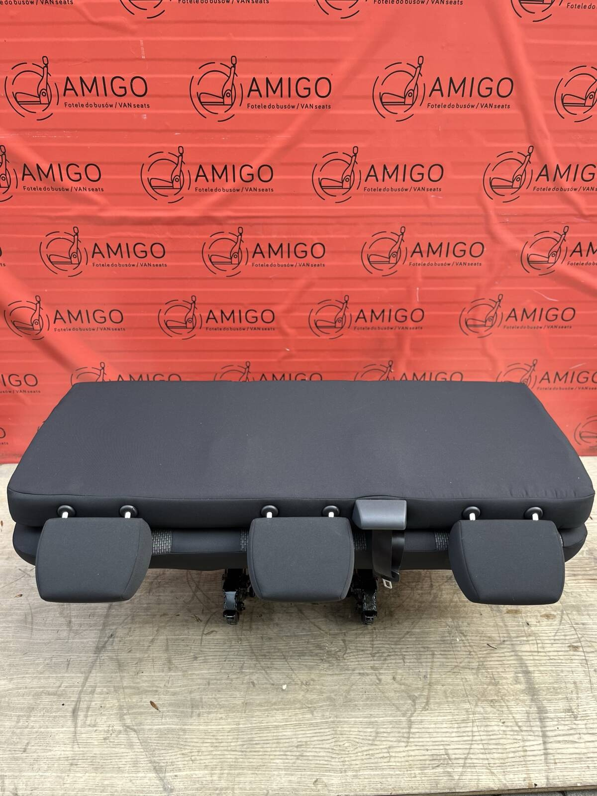 Bench rear triple seat VW T6.1 T6 Transporter Bricks Black