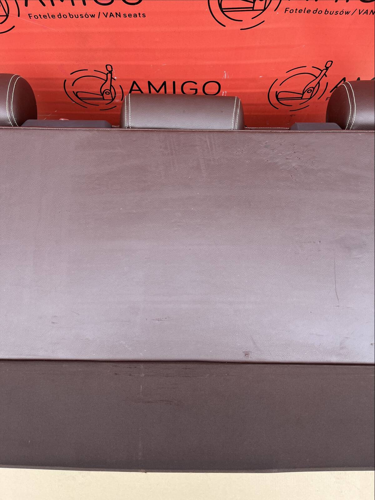 Bench rear triple seat VW T5.1 T5 dattel brown leather Multivan Caravelle t6