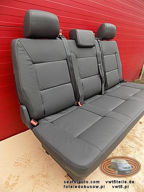 Bench rear triple seat VW T5 T5.1 anthracite leather Multivan Caravelle