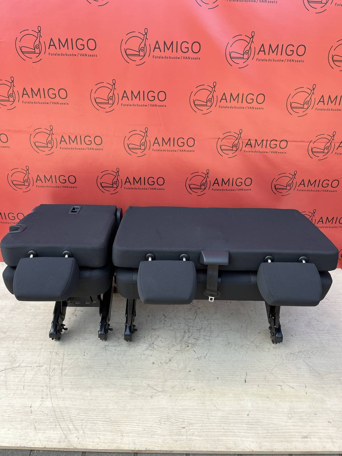 Bench rear triple seat VW T6 T5 Transporter KUTAMO single + double LHD