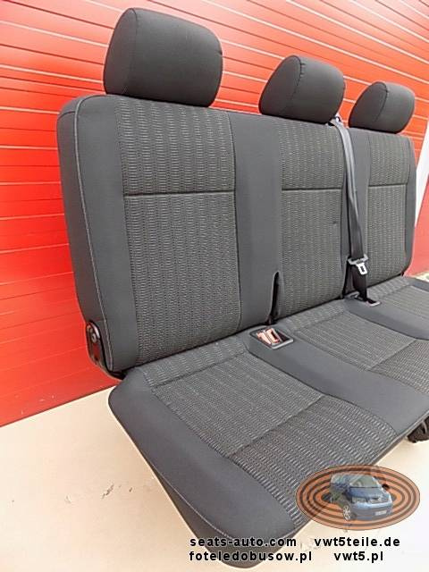 Bench rear triple seat VW T6 Transporter PANDU T5 | SET TO SECOND ROW belts moun