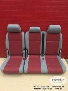 Seat rear bench double VW Caddy second row red grey