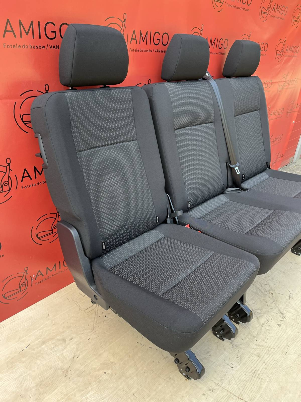 Bench rear triple seat VW T6 T5 Transporter KUTAMO single + double LHD