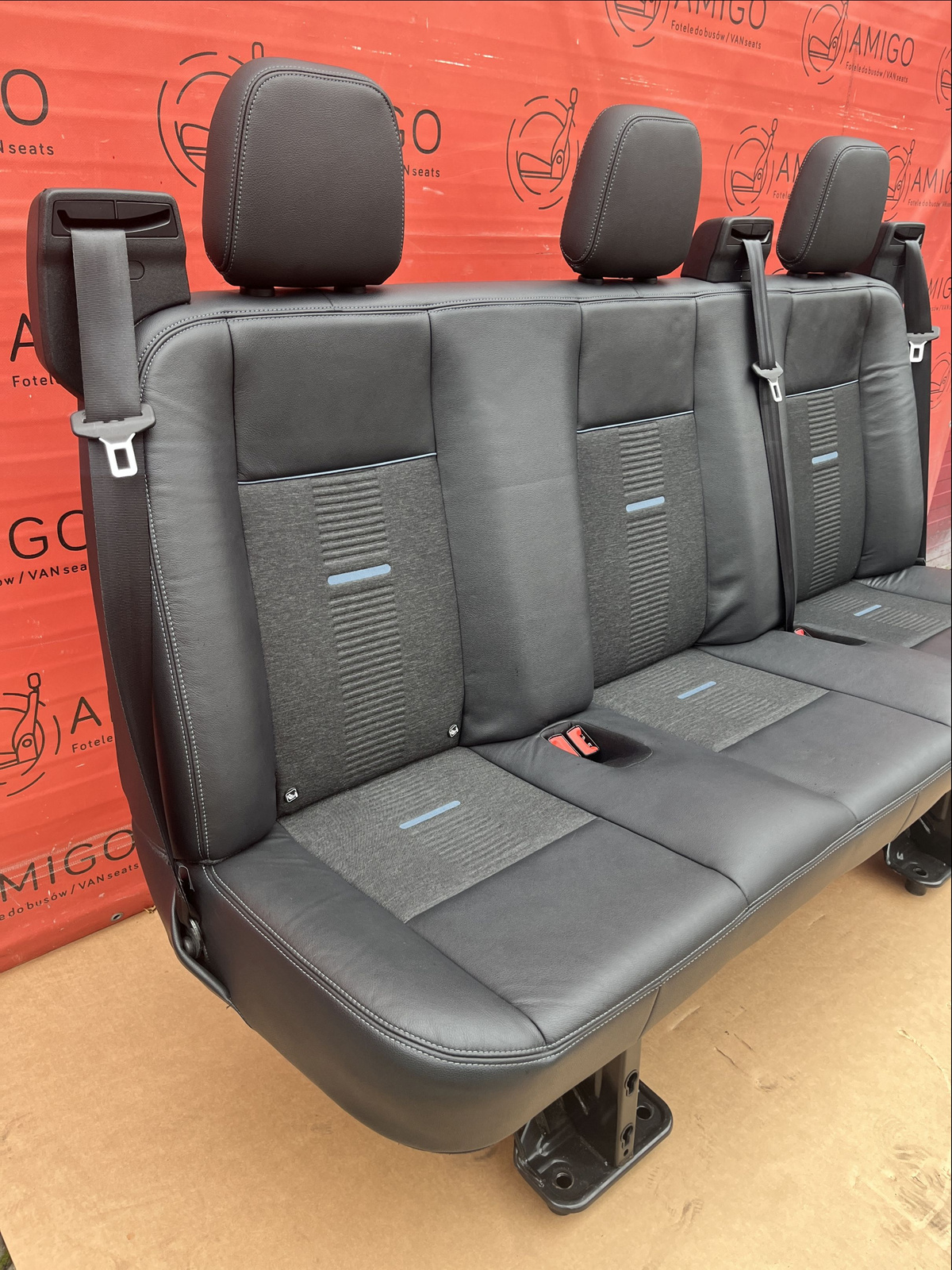Seat Ford Transit Custom bench triple rear Crew Cab belts Active