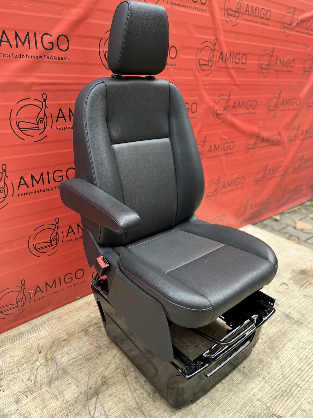 Ford Transit Custom Seat UK passenger | EU driver armrest 2012-2022 black leatherette NEW