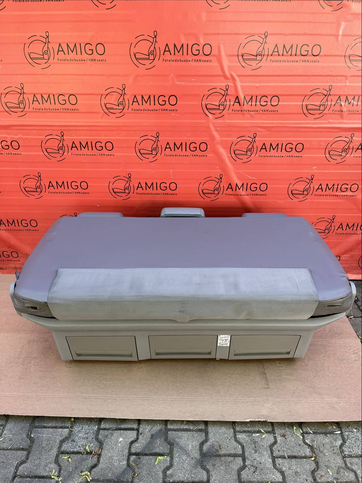 Bench rear triple seat VW T5 grey leather Multivan Caravelle t6