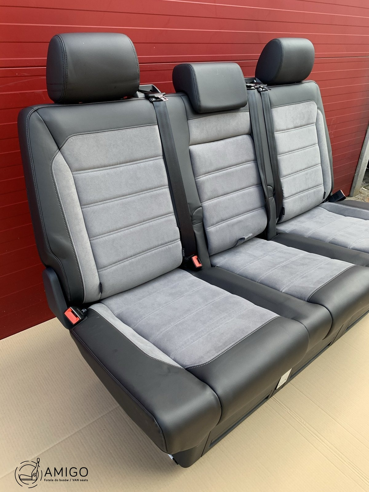 Bench rear triple seat VW T6.1 leather Artvelour Palladium alcantara Multivan Caravelle t5
