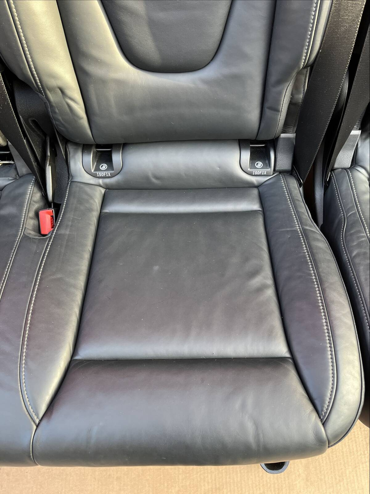 Rear Seat Triple bench single 2+1 Mercedes V-class W447 Black Nappa Leather RHD