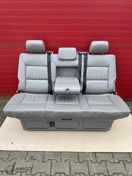 Bench rear triple seat VW T5 grey leather Multivan Caravelle t6