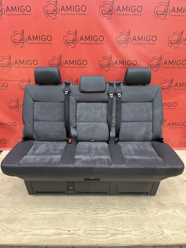 Bench rear triple seat VW T5 anthracite leather alcantara Multivan Caravelle t6