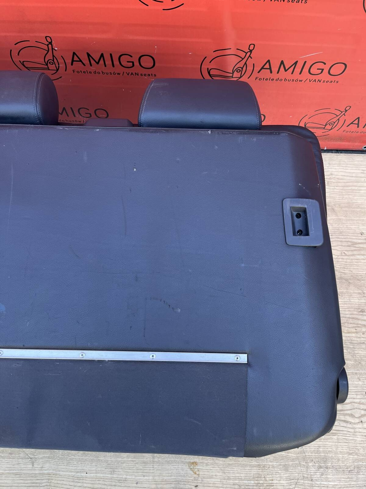 Bench rear triple seat VW T5 anthracite leather Multivan Caravelle