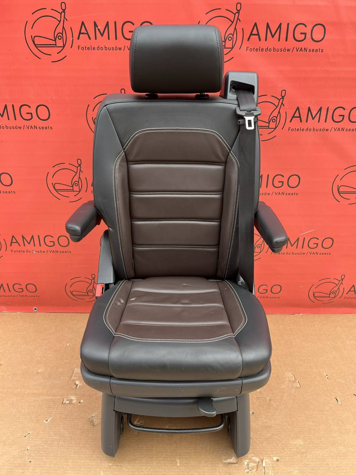 Seat VW T6 Multivan Caravelle Leather Mocha brown swivel rear T5 T6.1