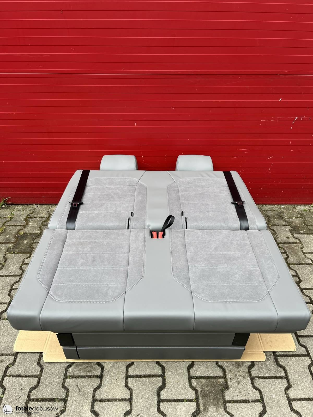 Bench rear double seat bed Leather Alcantara Grey VW T6.1 T6 T5 California