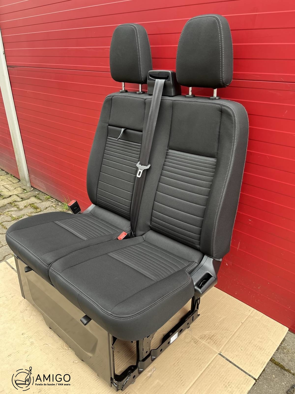 Ford Transit Custom double front passenger bench black Inroad heating RHD