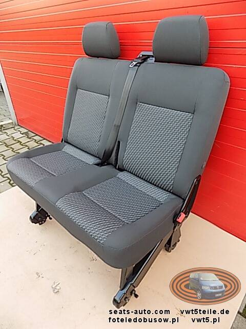 Bench rear double seat VW T5 GP Transporter TASAMO RHD UK | SEAT BELT MOUNTS