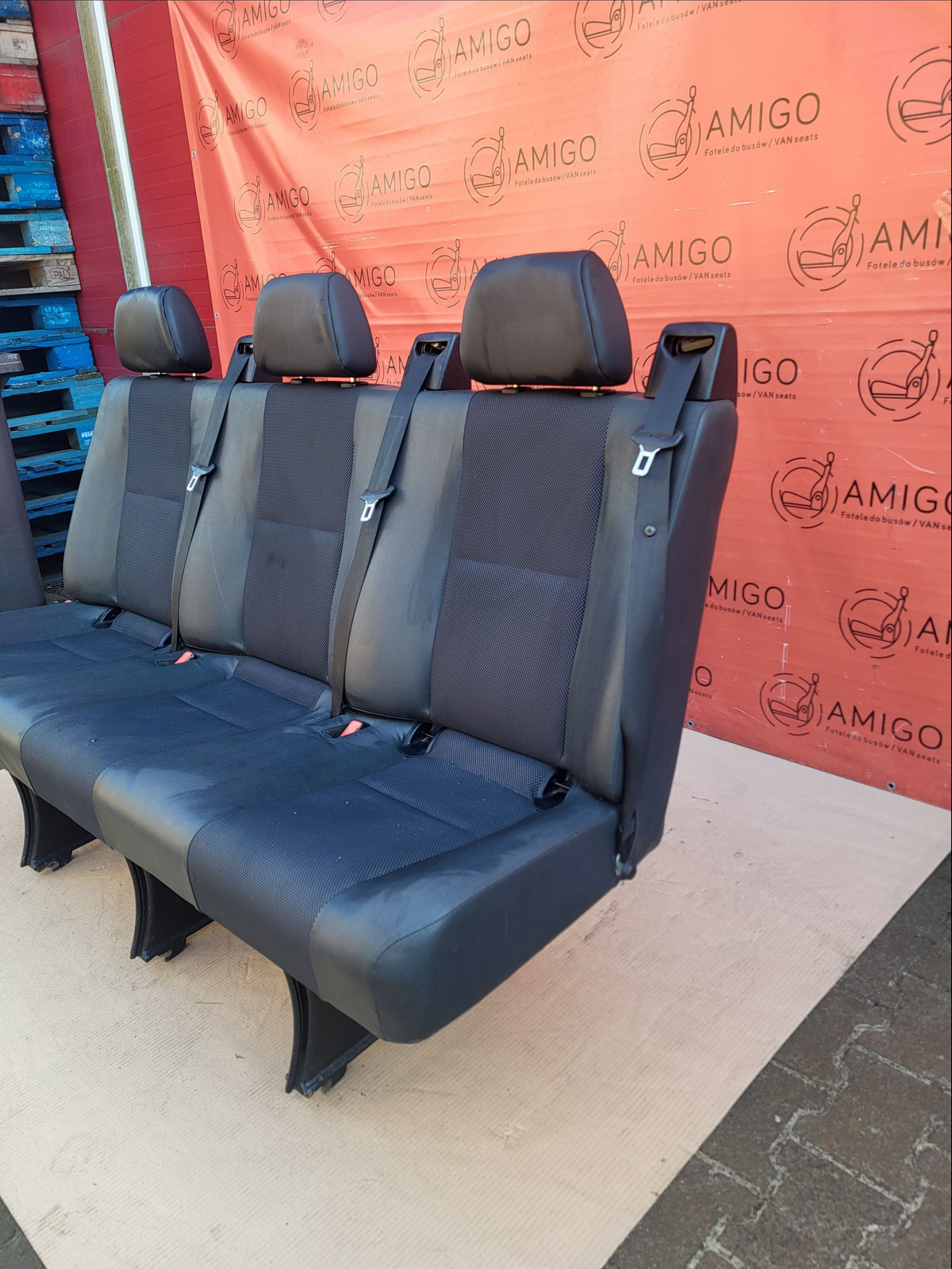 Seat Mercedes Sprinter 906 VW Crafter I 2006-2016 rear triple bench Leatherette