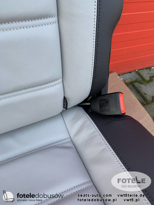 Bench rear triple seat VW T6 black leather SAVONA moonrock grey Multivan Caravelle t5