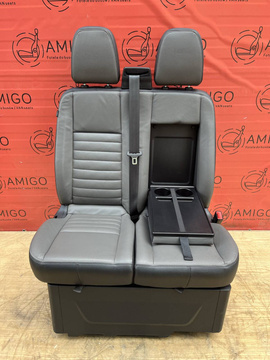 Seat Ford Transit Custom bench double front passenger heated LHD Salerno Leather Dark Palazzo
