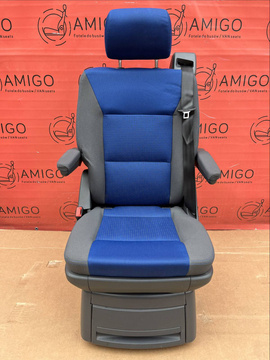 Seat single VW T5 Multivan Caravelle Anthracite Duo Blue rear t6 not swivel