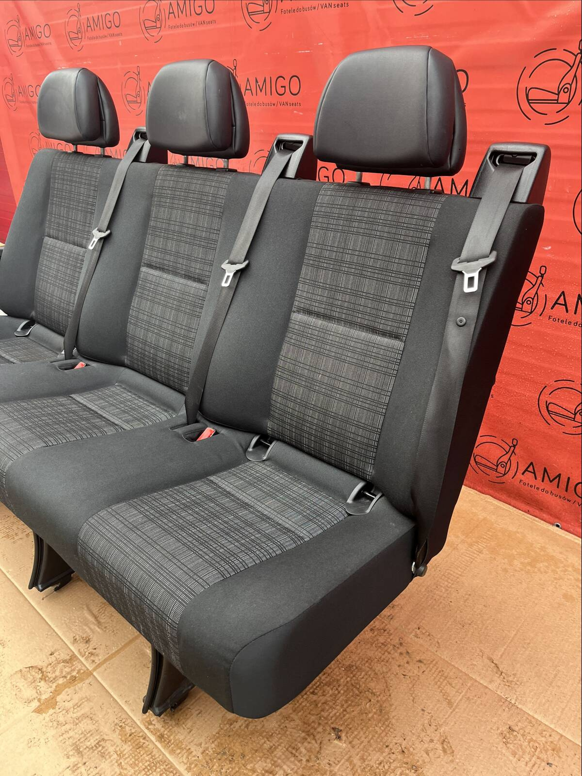 Seat Mercedes Sprinter 906 VW Crafter I 2006-2016 rear triple bench Tunja isofix