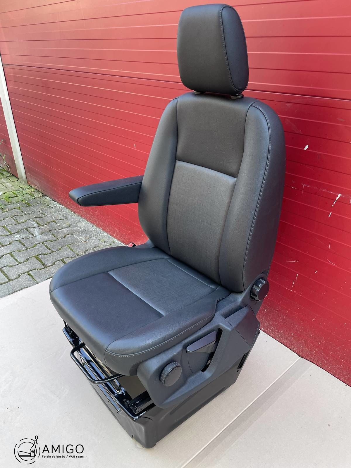 Ford Transit Custom Seat UK passenger | EU driver armrest 2012-2022 black leatherette NEW