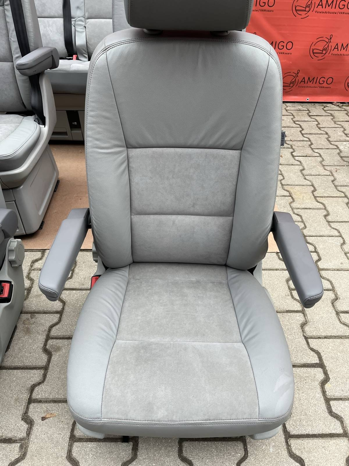 SET Driver passenger swivel Bench rear triple seat leather grey VW T5.1 T5 Multivan Caravelle