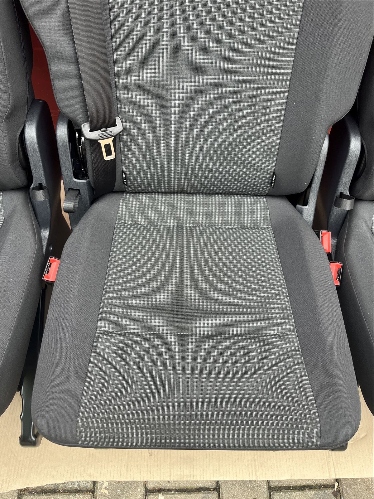 Bench rear triple seat VW T6.1 T6 Transporter Double Grid Black t5 3x single 1+1+1