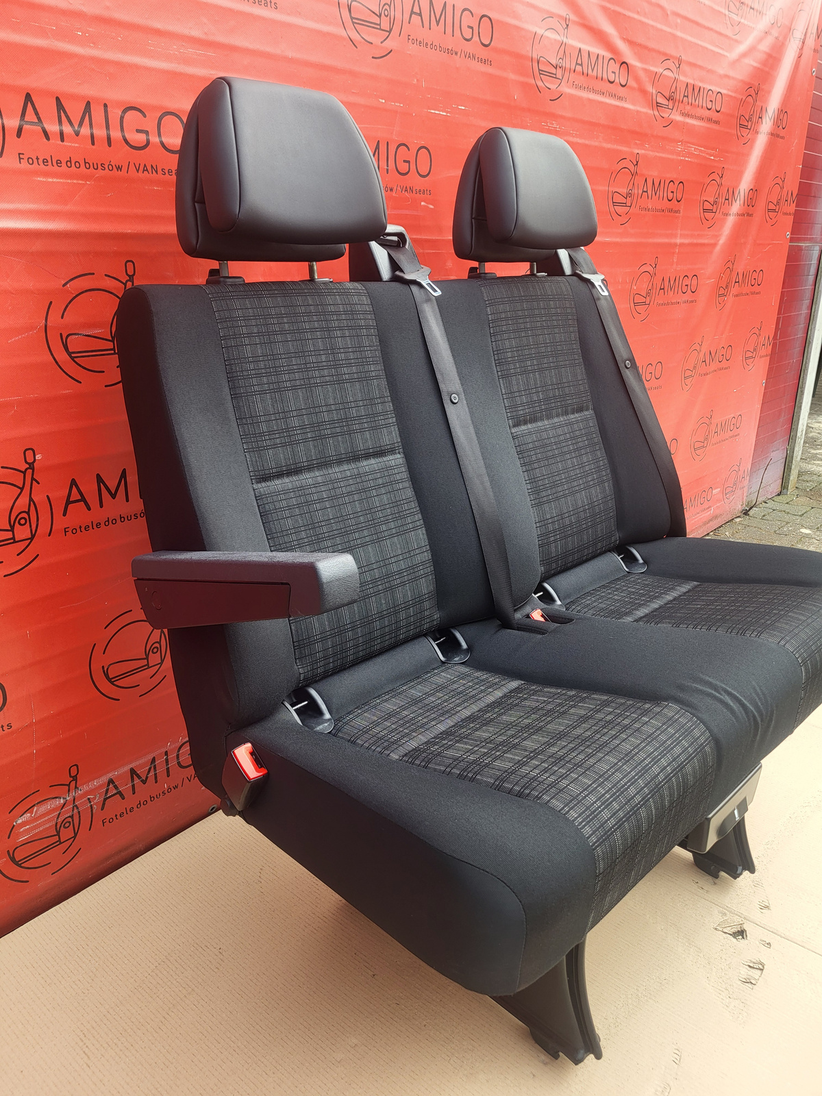 Seat Mercedes Sprinter W906 rear double bench seat with armrests isofix TUNJA