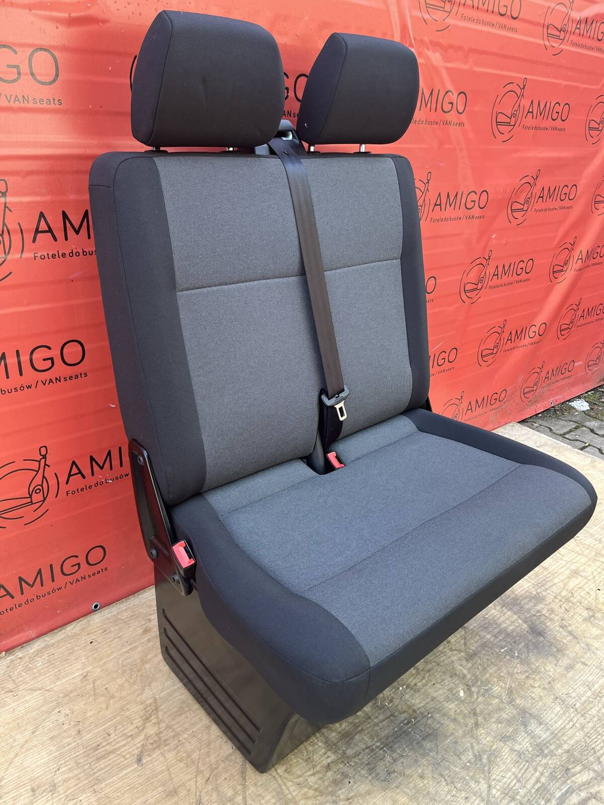 Seat VW T6 T5 double front passenger bench Austin Black RHD