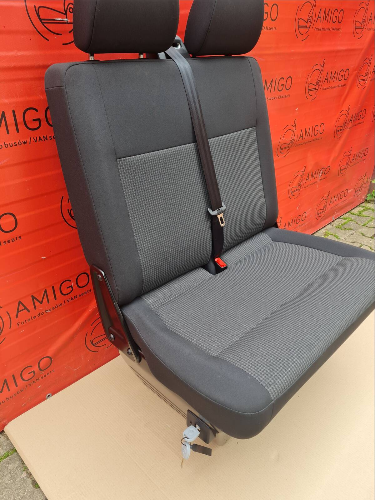 Seat VW T6 T5 double front passenger bench Double Grid with safe LHD