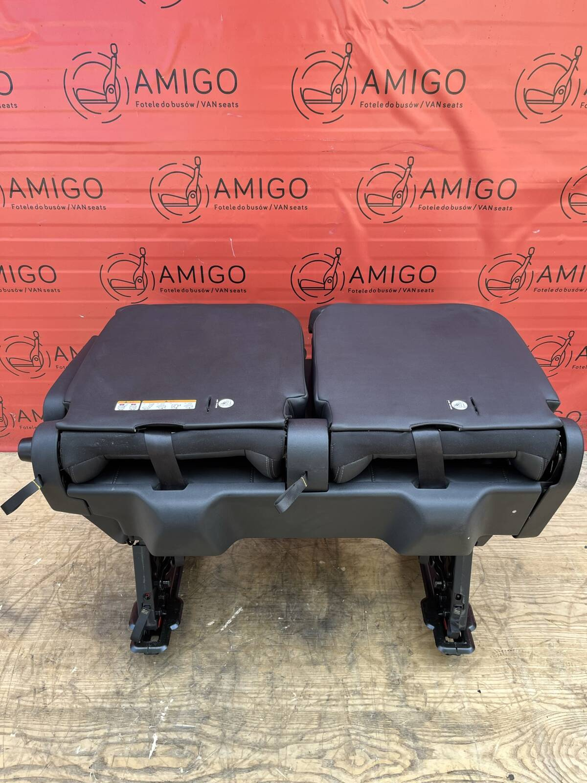 Seat Ford Transit Custom bench rear seat double Dark Palazzo Salerno Leather