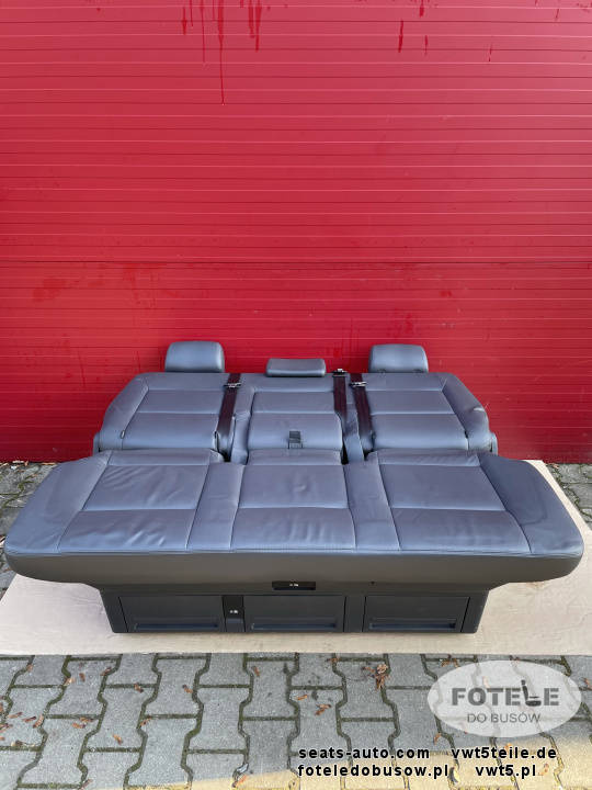 Bench rear triple seat VW T5 T5.1 anthracite leather Multivan Caravelle