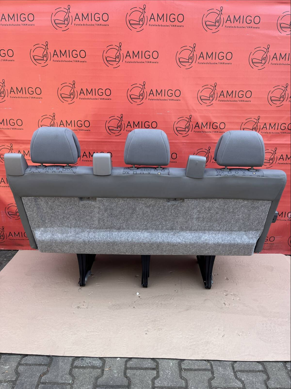 Seat VW Crafter I Mercedes Sprinter W906 2006-2016 rear triple bench OX armrest