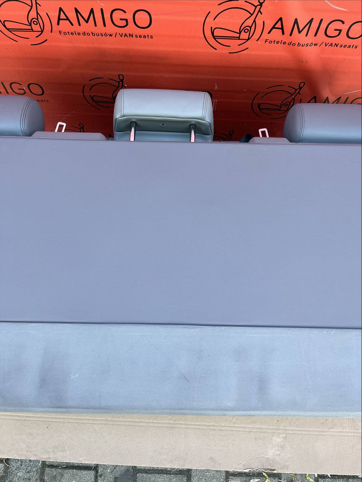 Bench rear triple seat VW T5 grey leather Multivan Caravelle t6