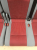 Seat rear bench double VW Caddy second row red grey