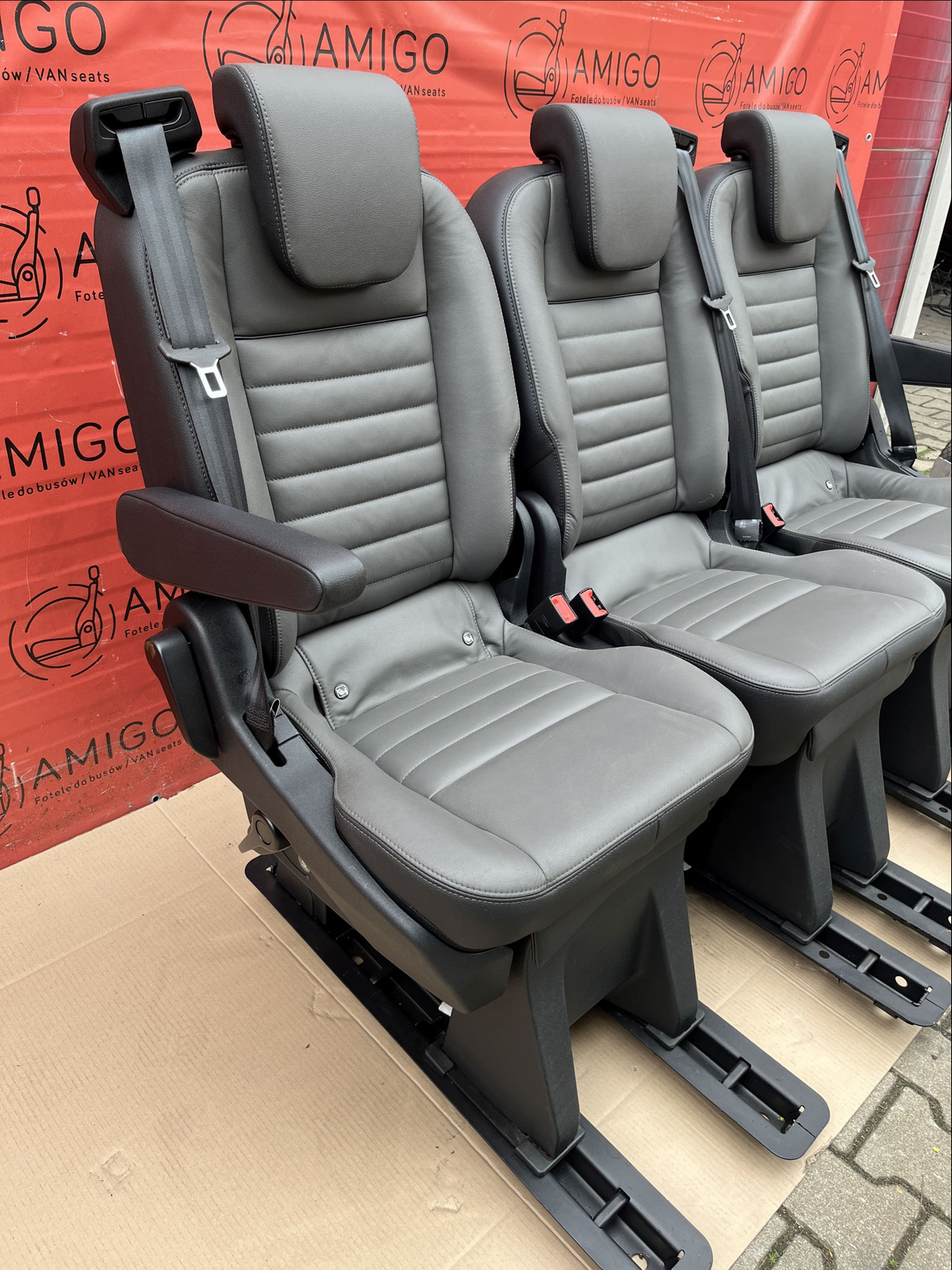 Seat Ford Transit Custom Tourneo bench rear folding seats 3x single seat leather