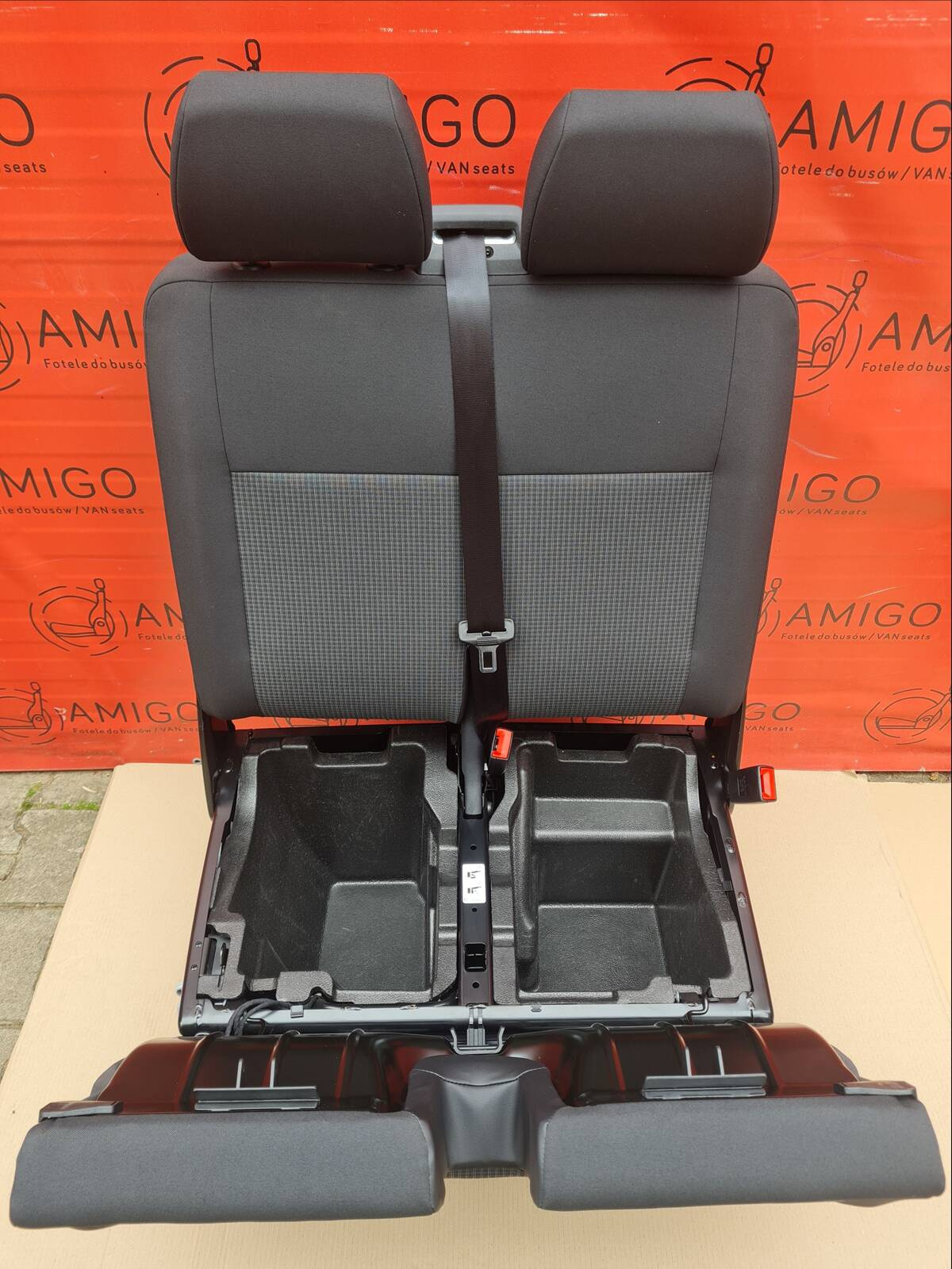 Seat VW T6 T5 double front passenger bench Double Grid with safe LHD