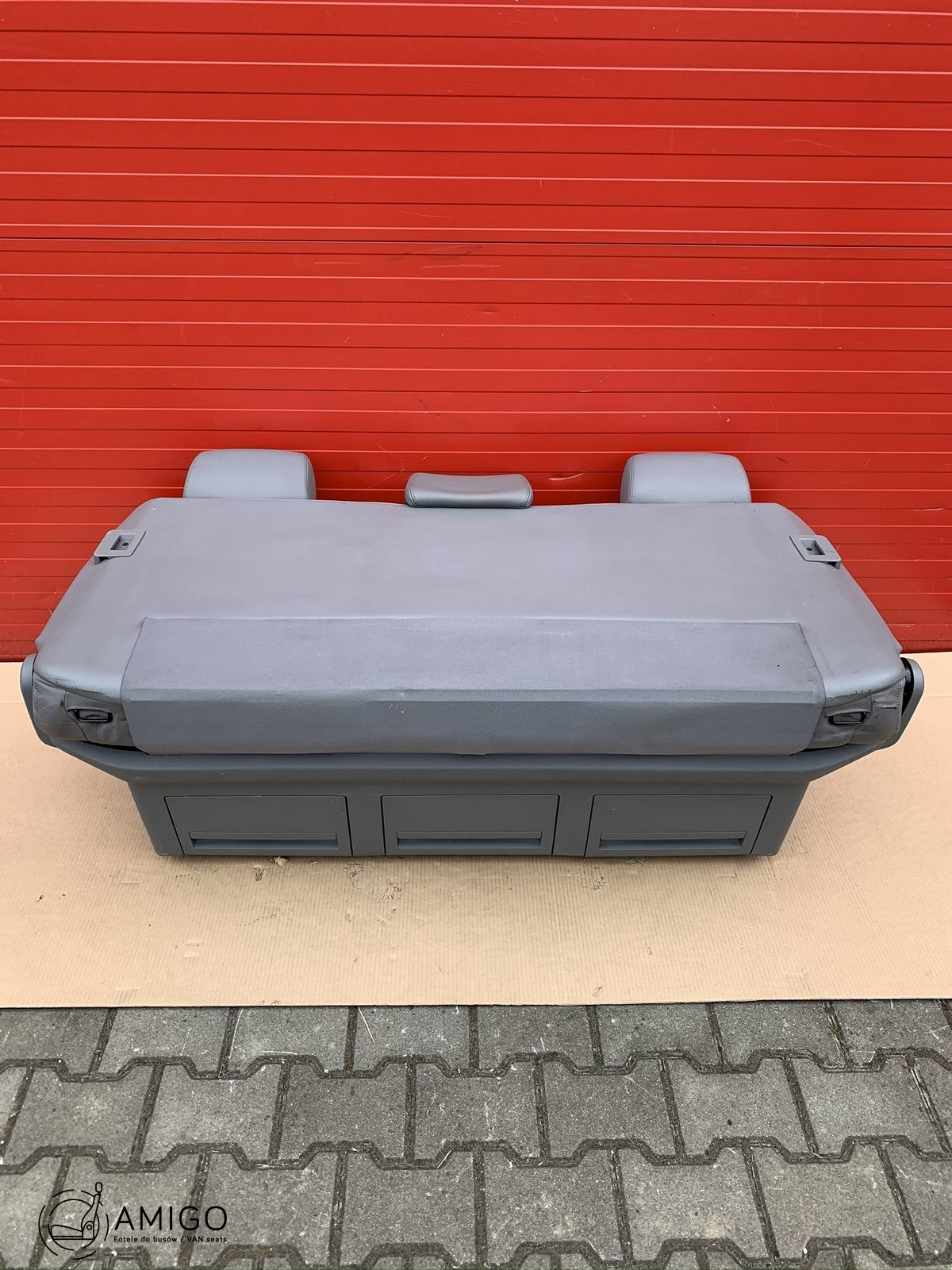 Bench rear triple seat VW T5 grey leather Multivan Caravelle t6