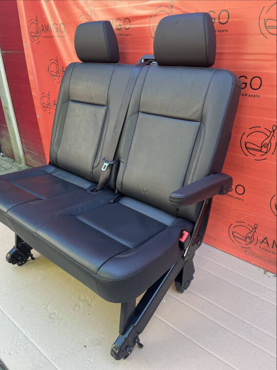 Bench rear double seat VW T6.1 T6 Transporter LEATHER Nappa black t5 isofix RHD