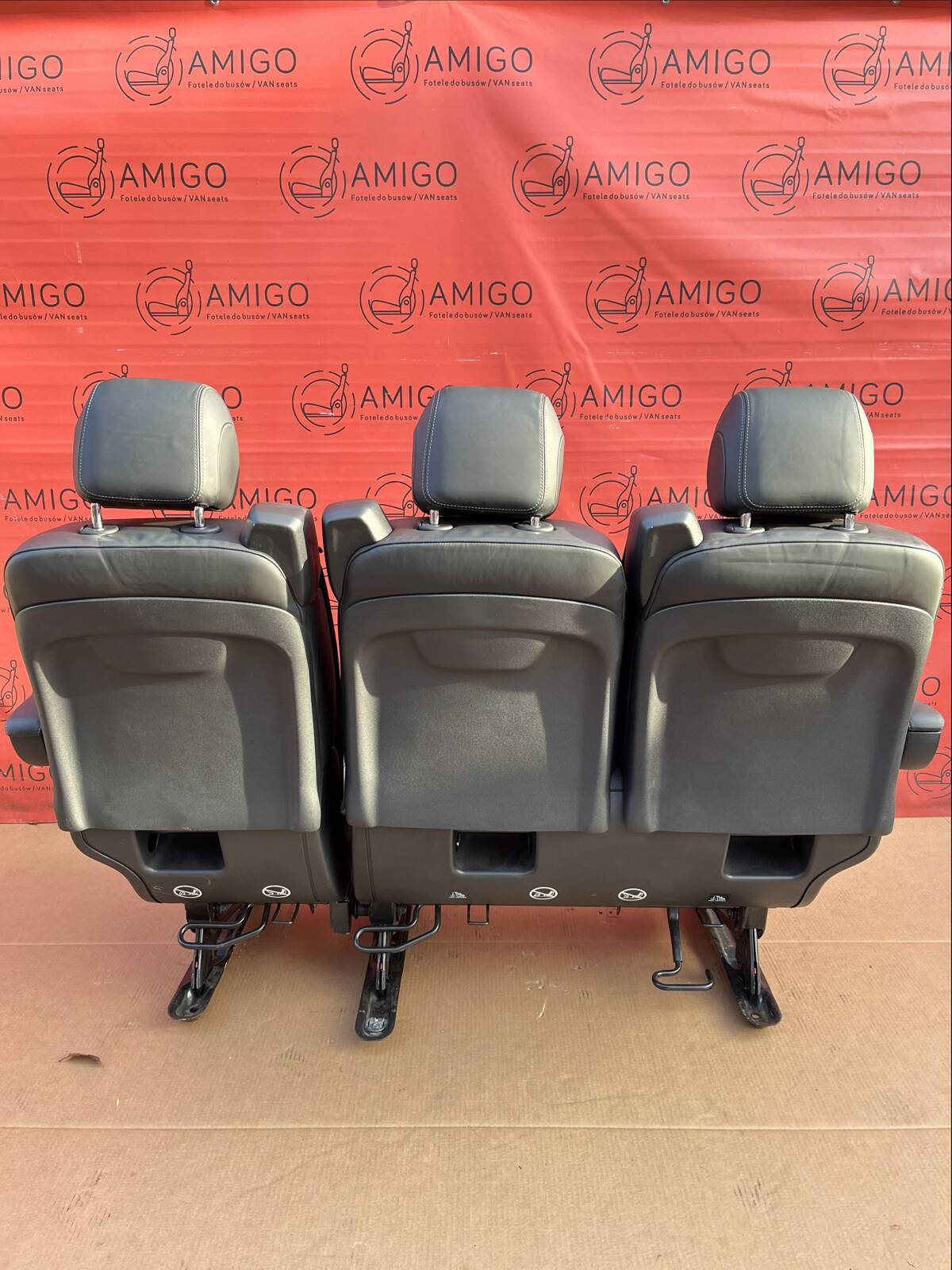 Rear Seat Triple bench single 2+1 Mercedes V-class W447 Black Nappa Leather RHD