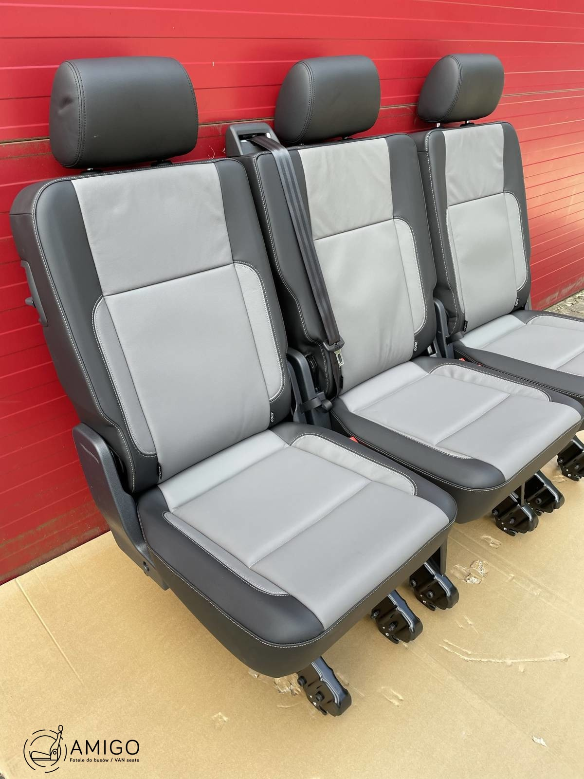 Bench rear triple seat VW T6.1 T6 Transporter SAVONA leather t5 3x single 1+1+1