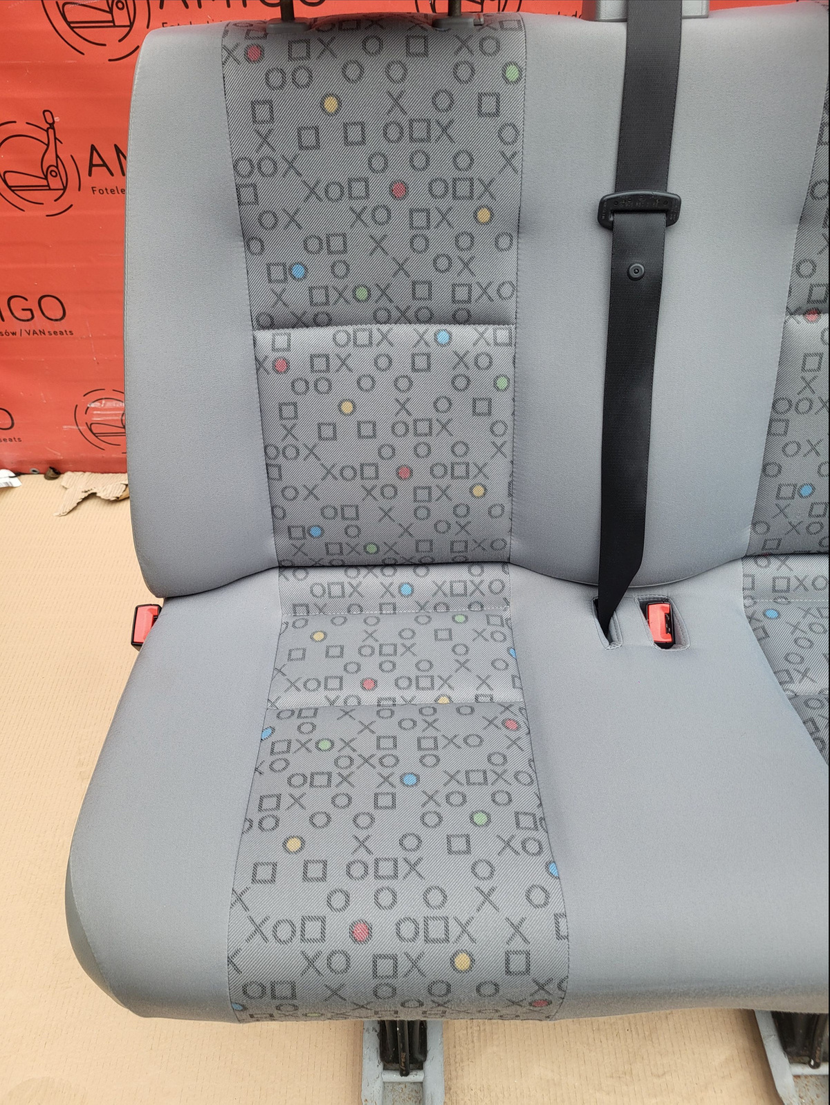 Seat VW Crafter I Mercedes Sprinter W906 2006-2016 rear triple bench OX armrest