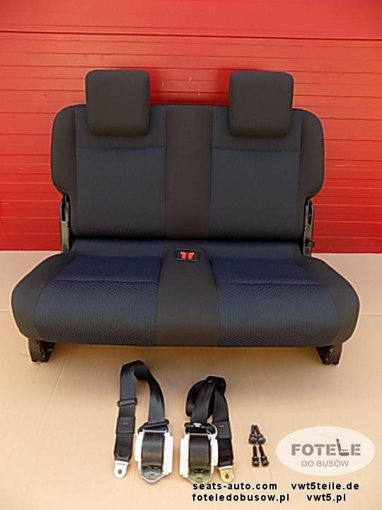 Seat rear bench double VW Caddy MAXI third row set seat belts mounts NEW!