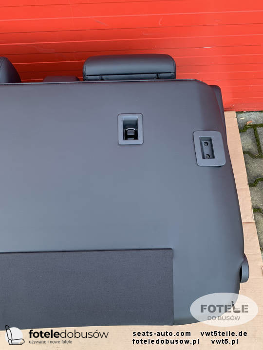 Bench rear triple seat VW T6 black leather SAVONA moonrock grey Multivan Caravelle t5